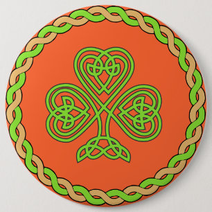 Badge Rond 15,2 Cm trèfle celtique,