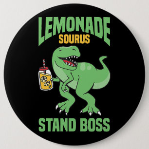 Badge Rond 15,2 Cm TRex Lemonade Stand Boss Kids Lemon Squad