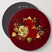 Badge Rond 15,2 Cm Trois Roses de bijoux (Devant & derrière)