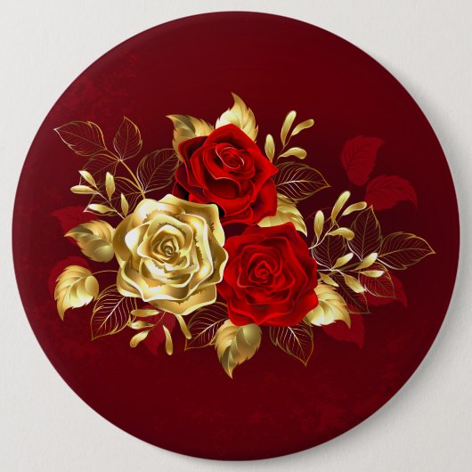 Badge Rond 15,2 Cm Trois Roses de bijoux (Devant)