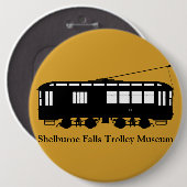 Badge Rond 15,2 Cm Trolley #10, Musée du trolley de Shelburne Falls (Devant & derrière)