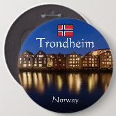 Badge Rond 15,2 Cm Trondheim Norvège Souvenir (Devant & derrière)