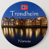 Badge Rond 15,2 Cm Trondheim Norvège Souvenir (Devant)
