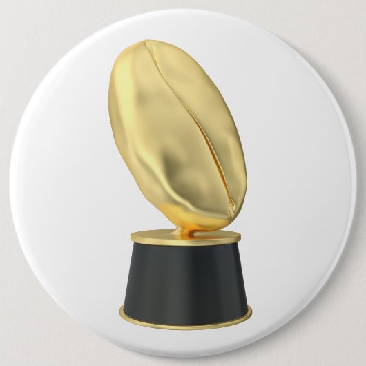Badge Rond 15,2 Cm Trophée doré avec grain de café (Devant)