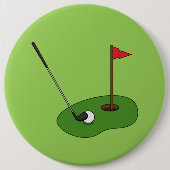 Badge Rond 15,2 Cm Trou de golf avec drapeau (Devant)