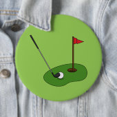 Badge Rond 15,2 Cm Trou de golf avec drapeau (En situation)