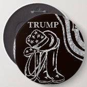 BADGE ROND 15,2 CM TRUMP (Devant & derrière)