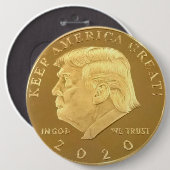 BADGE ROND 15,2 CM TRUMP 2020 (Devant & derrière)