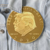 BADGE ROND 15,2 CM TRUMP 2020 (En situation)