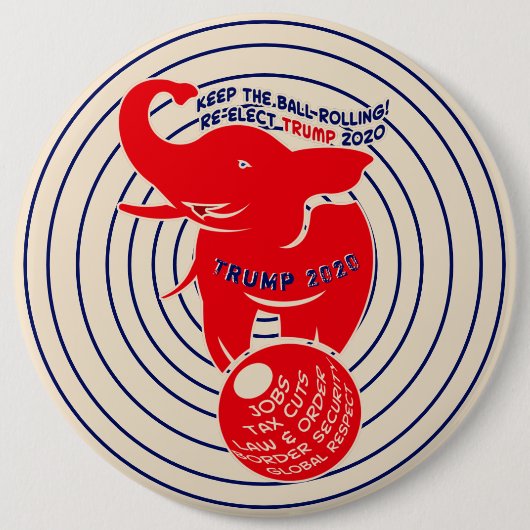 Badge Rond 15,2 Cm Trump 2020, un nouveau coup de pouce (Devant)