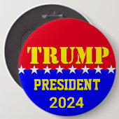 BADGE ROND 15,2 CM TRUMP 2024 (Devant & derrière)