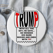 Badge Rond 15,2 Cm Trump TP! (En situation)
