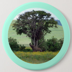 Badge Rond 15,2 Cm Trunk to the Breeze - Ngorongoro African Elephant