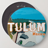 Badge Rond 15,2 Cm Tulum Mexique Grande idée cadeau (Devant & derrière)