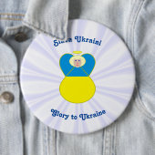 Badge Rond 15,2 Cm Ukraine Angel Slava Gloire ukrainienne (En situation)