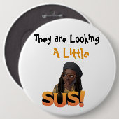 Badge Rond 15,2 Cm Un petit bouton Sus (Devant & derrière)