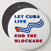 Badge Rond 15,2 Cm Unblock Cuba (Devant & derrière)