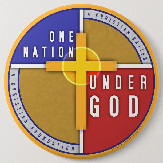 Badge Rond 15,2 Cm Une nation sous Dieu (Devant)