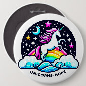 Badge Rond 15,2 Cm Unicornes de l'espoir (Devant & derrière)