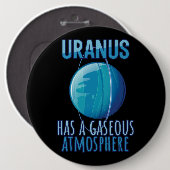 Badge Rond 15,2 Cm Uranus a une atmosphère gazeuse Astronomie Astrolo (Devant & derrière)