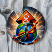 Badge Rond 15,2 Cm USTP Global Infinity Ascent Futurist Button (En situation)