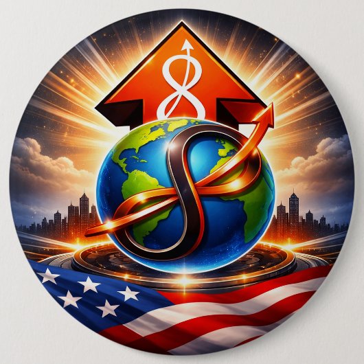 Badge Rond 15,2 Cm USTP Global Infinity Ascent Patriotic Button (Devant)
