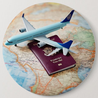 Badge Rond 15,2 Cm Vacances en avion