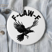 Badge Rond 15,2 Cm Vache drôle corbeau (En situation)
