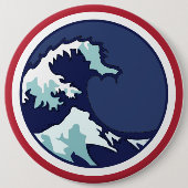 Badge Rond 15,2 Cm Vague bleue (Devant)