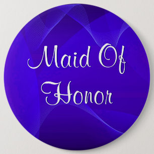 Badge Rond 15,2 Cm Vagues Bleues Maid Of Honor