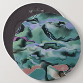 Badge Rond 15,2 Cm Vagues En Harmonie Acrylique Pour L'Art Abstrait (Devant & derrière)