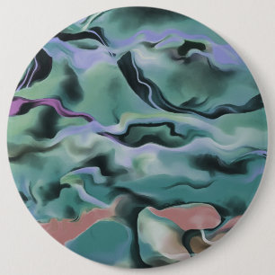 Badge Rond 15,2 Cm Vagues En Harmonie Acrylique Pour L'Art Abstrait