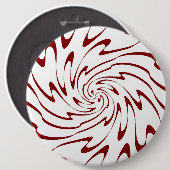 Badge Rond 15,2 Cm Vagues rouges et blanches rétro Art Abstrait (Devant & derrière)