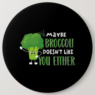 Badge Rond 15,2 Cm Vegetarian Vegetarian Vegas Peut-Être Broccoli ne 
