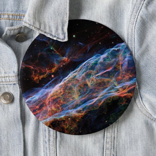 Badge Rond 15,2 Cm Veil Nebula Supernova Reste Télescope Hubble (En situation)