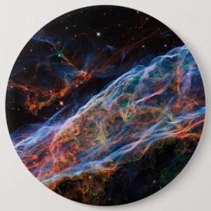 Badge Rond 15,2 Cm Veil Nebula Supernova Reste Télescope Hubble