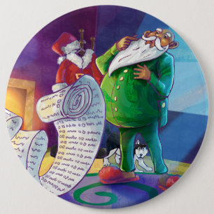 Badge Rond 15,2 Cm Vérifier deux fois Père Noël