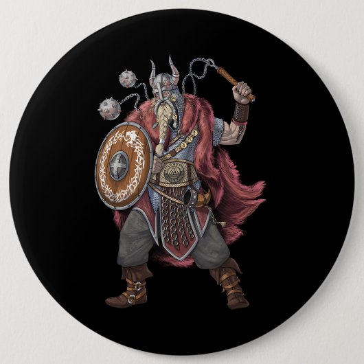 Badge Rond 15,2 Cm Viking Warrior (Devant)