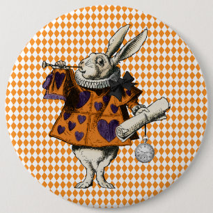 Badge Rond 15,2 Cm Vintage Halloween White Rabbit Alice Au Pays Des M