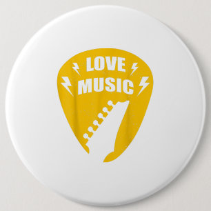 Badge Rond 15,2 Cm Vintage Love Guitar
