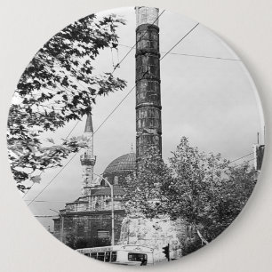 Badge Rond 15,2 Cm Vintage Turquie Istanbul Colonne Constantine 1970
