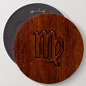 Badge Rond 15,2 Cm Virgo Connexion en bois de style acajou (Devant & derrière)