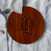 Badge Rond 15,2 Cm Virgo Connexion en bois de style acajou (En situation)