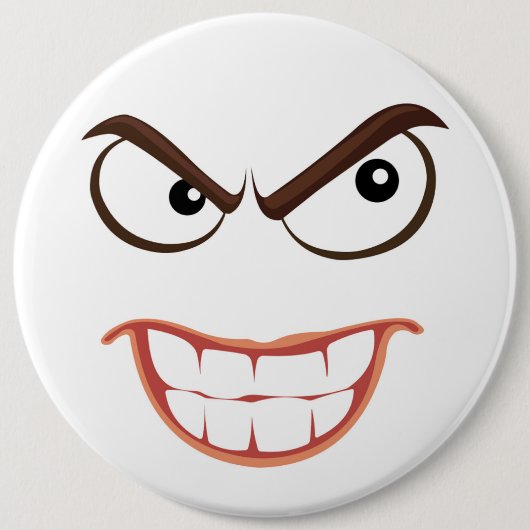BADGE ROND 15,2 CM VISAGE SINISTRE (Devant)