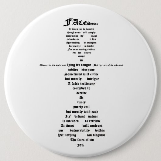 Badge Rond 15,2 Cm Visages du Péché (Devant)