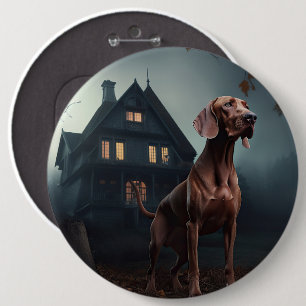 Badge Rond 15,2 Cm Vizsla Halloween effroi