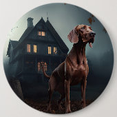 Badge Rond 15,2 Cm Vizsla Halloween effroi (Devant)