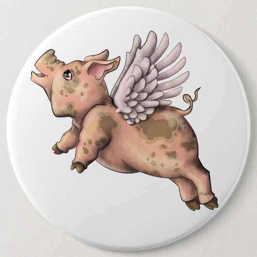 Badge Rond 15,2 Cm Voler des cochons (Devant)