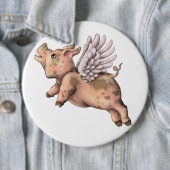 Badge Rond 15,2 Cm Voler des cochons (En situation)
