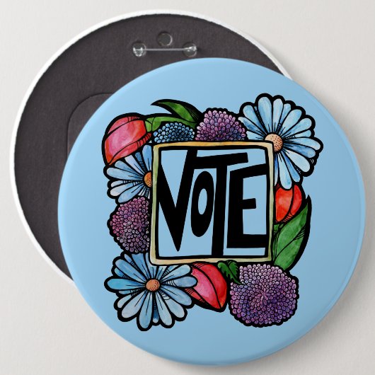 BADGE ROND 15,2 CM VOTE  (Devant & derrière)